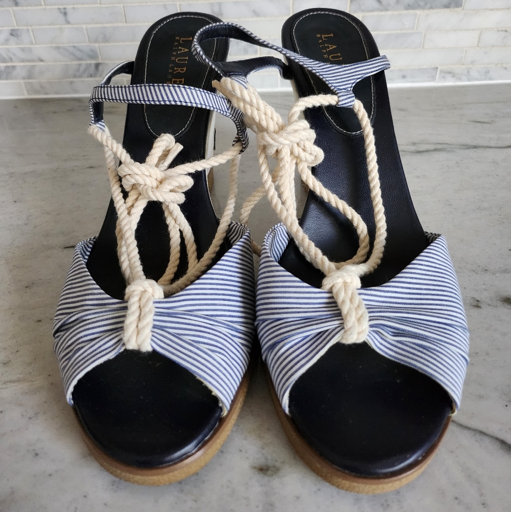 Lauren Ralph Lauren Vanessa White/Navy Sandal
